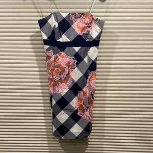 Lilly Pulitzer Strapless Dress with Navy and Pink Floral Design